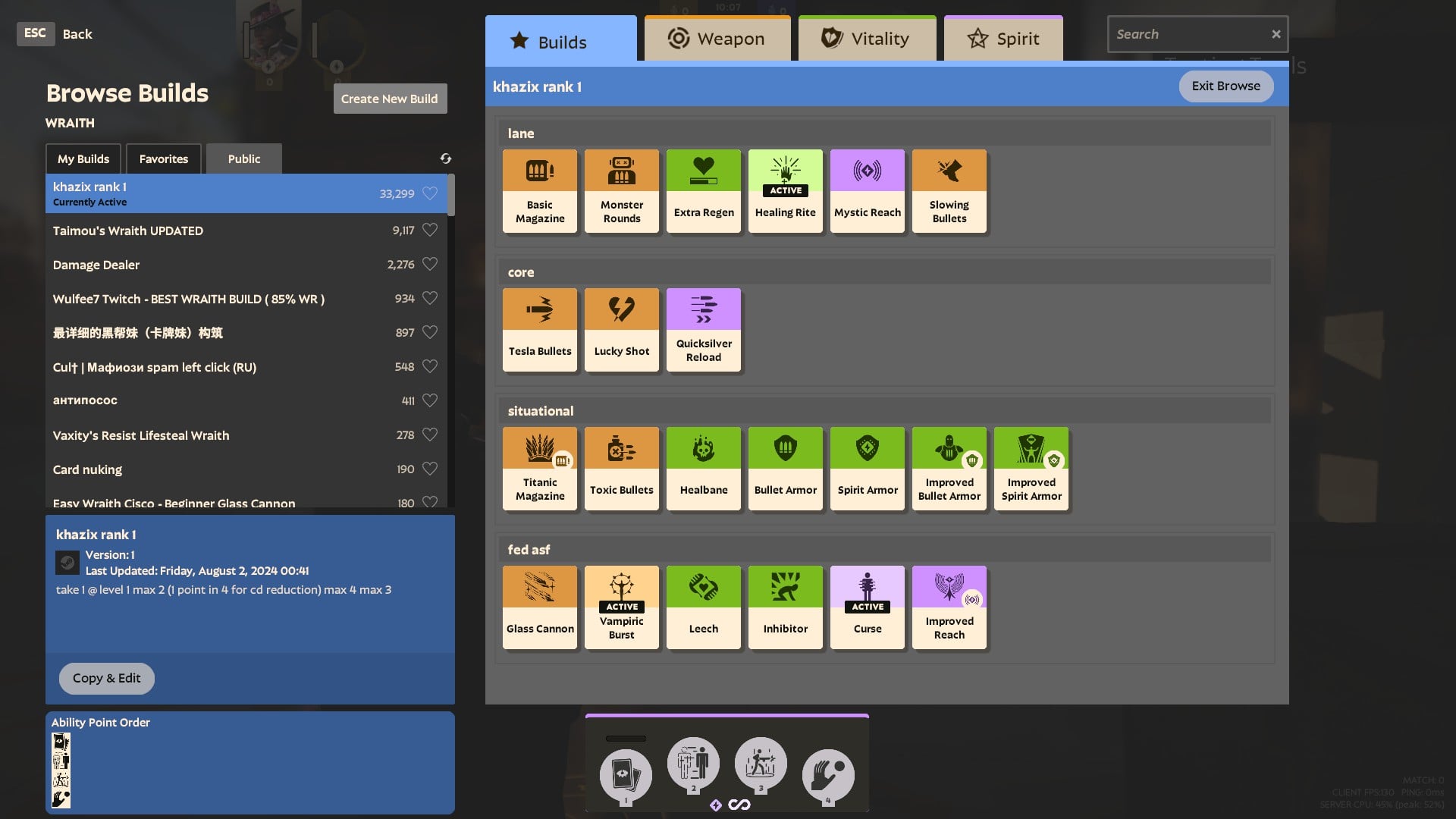 Wrait best build